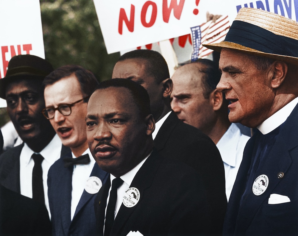 Martin Luther King Jr at the March on Washington in support of racial equity