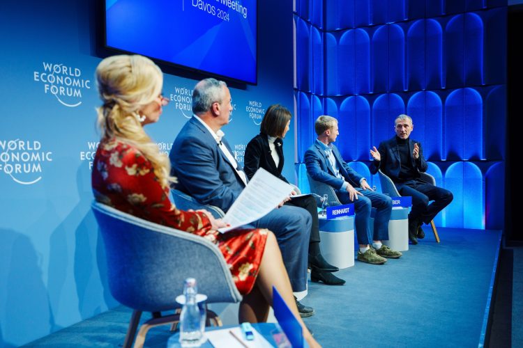 Emmanuel Faber, Chair, International Sustainability Standards Board speaks about sustainability reporting and sustainability metrics at Davos in 2024